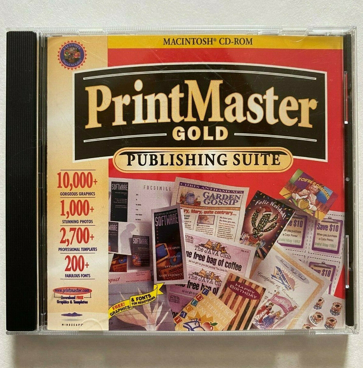 Vtg 1997 Macintosh Mac PrintMaster Gold Publishing Suite 4.0 Software Install CD