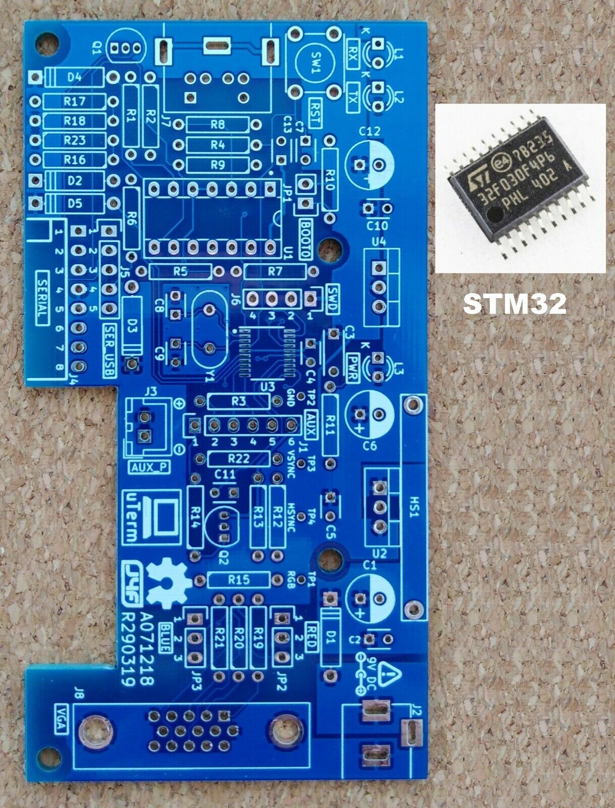 Terminal board uTerm VGA for Z80-MBC2 & V20-MBC + STM32F030
