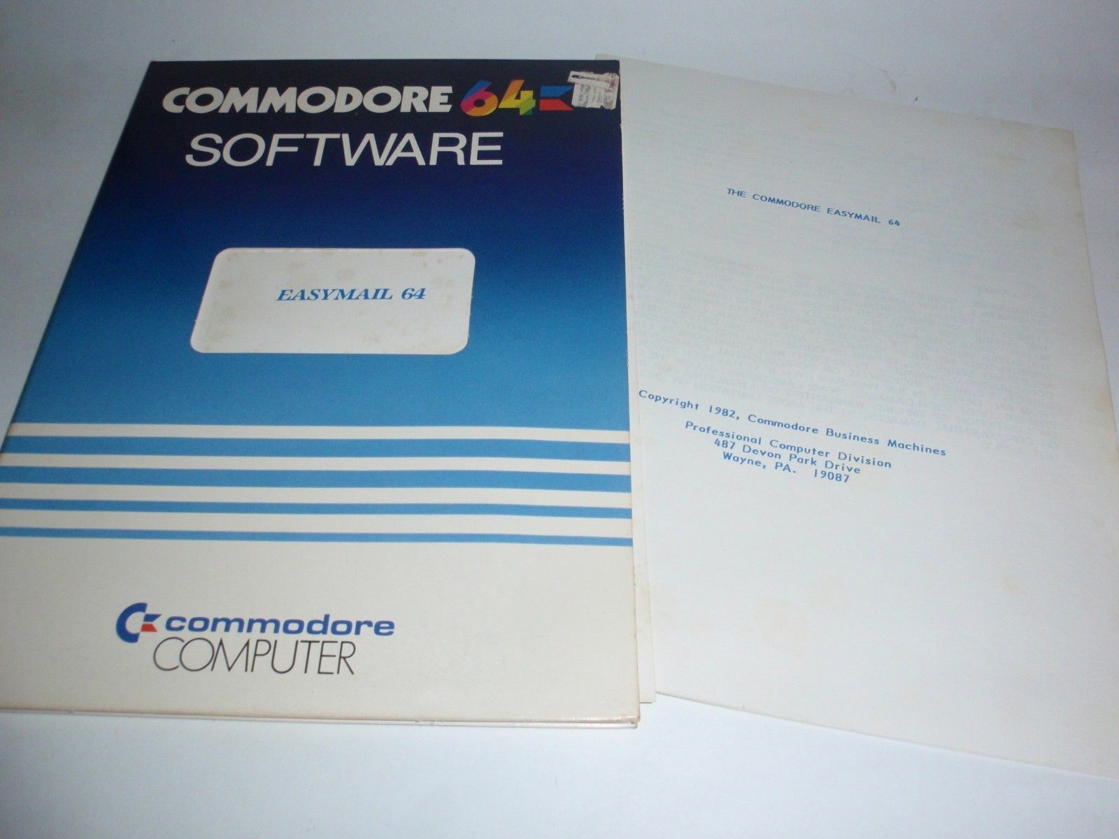 Easy Mail by Commodore for the Commodore 64 Rare early 1982 Business software.