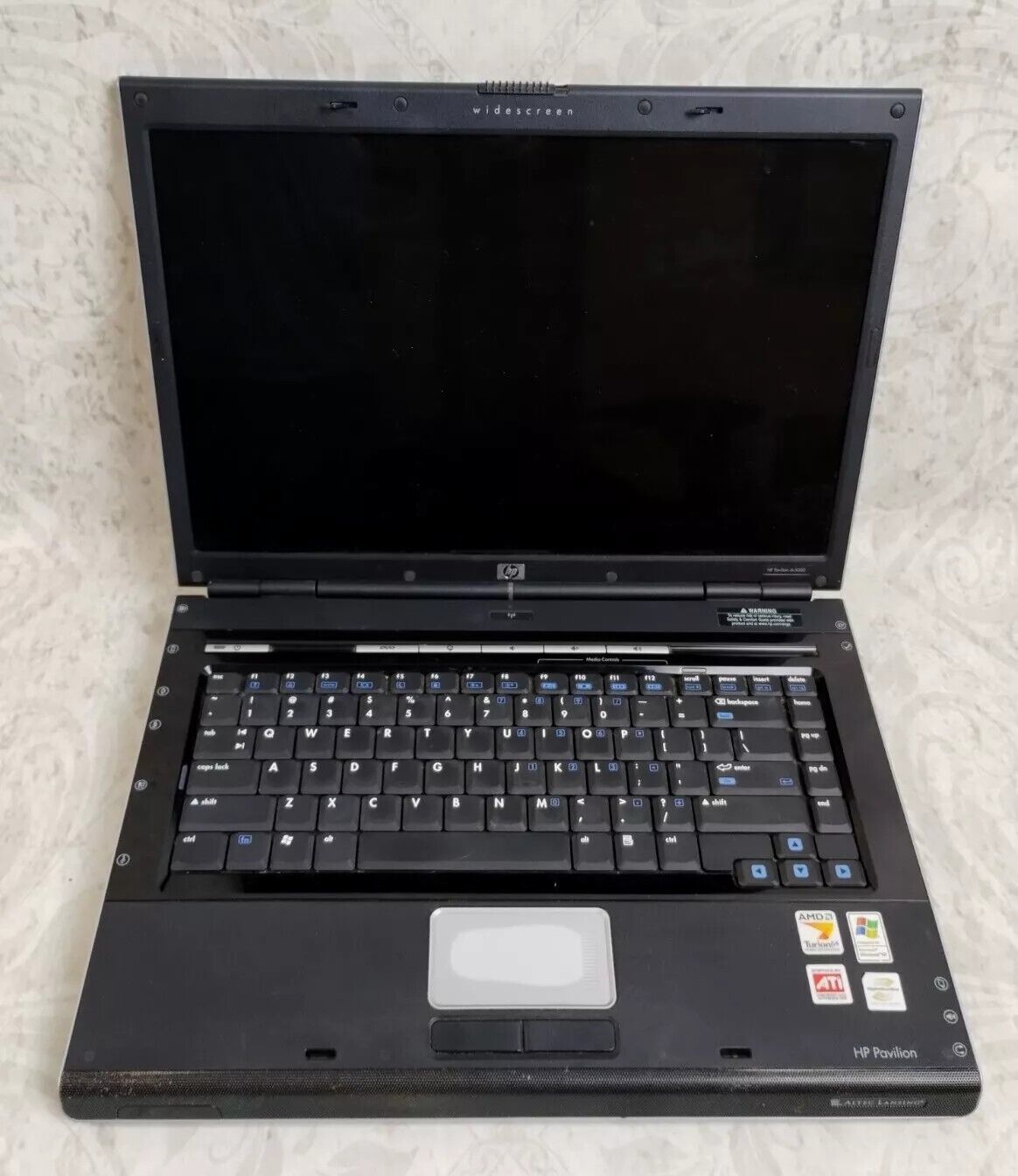 Hp Pavilion Dv5000 Laptop FOR PARTS ONLY No Power Cord to Test 
