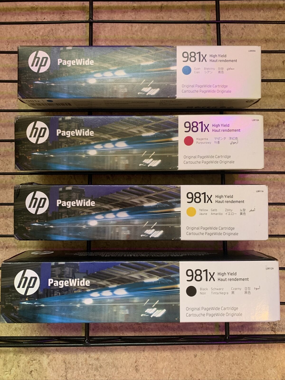 NIB Genuine HP 981X High Yield PageWide Ink Cartridge Lot Of 4.  Awesome Deal