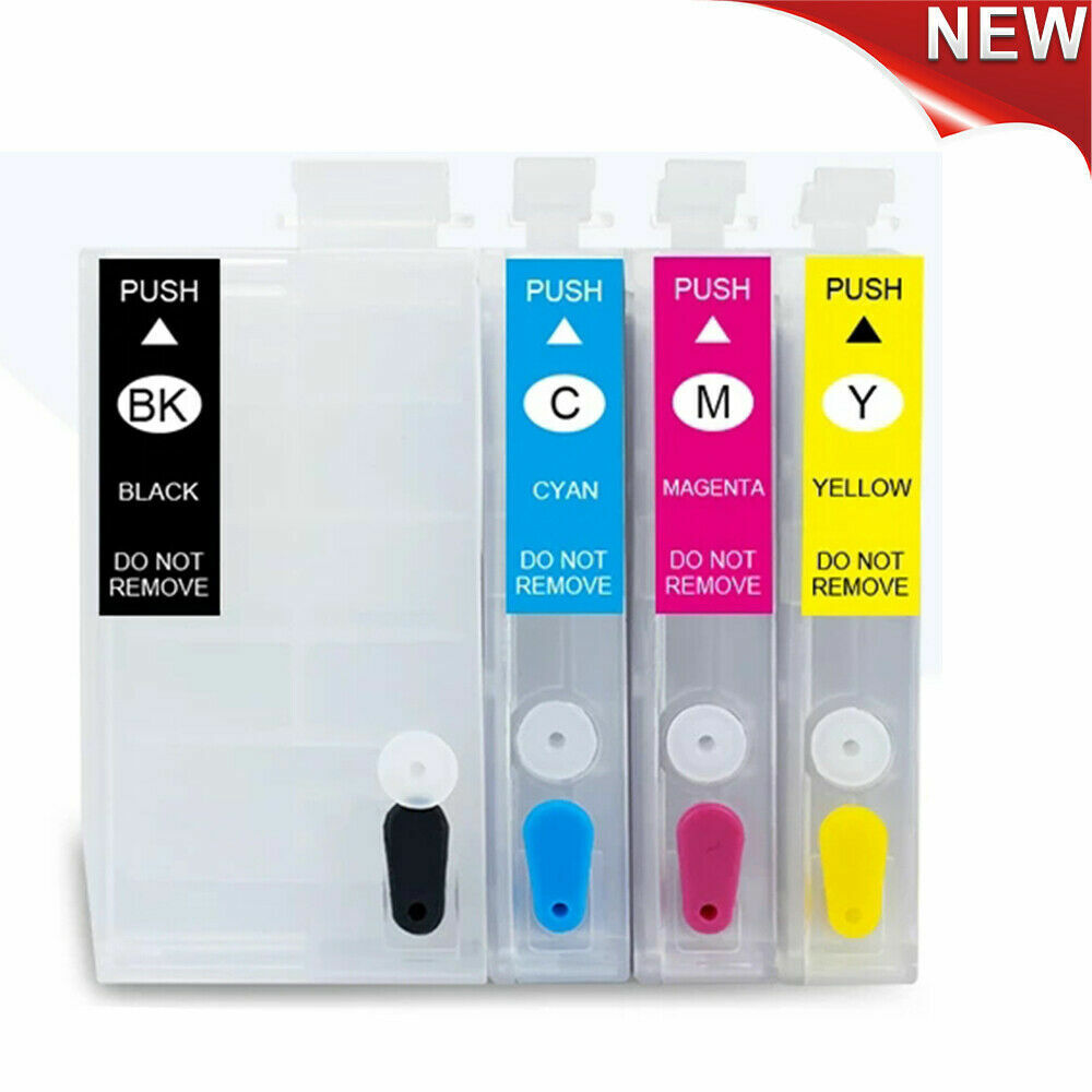 4-Color Refillable ink cartridges - For Epson WorkForce 7610  7710 7210 printers