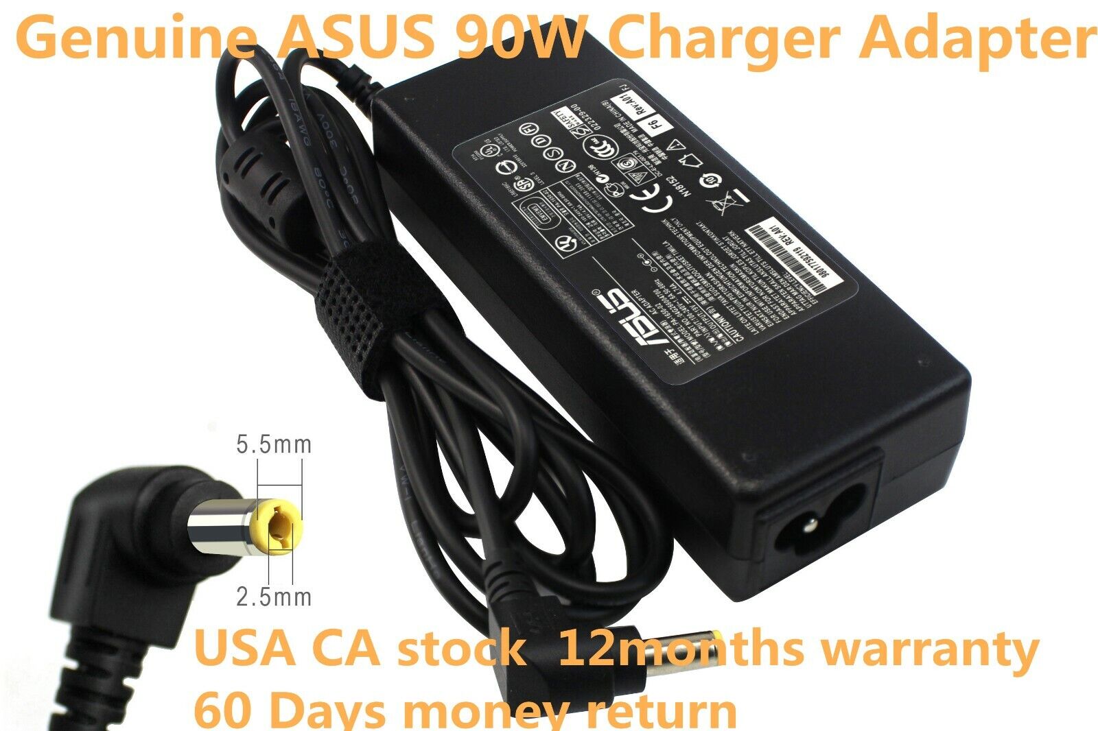 NEW Genuine ASUS 90W Charger AC Adapter A53 A53Z A53S A53T A55A U47A U57A A53SD