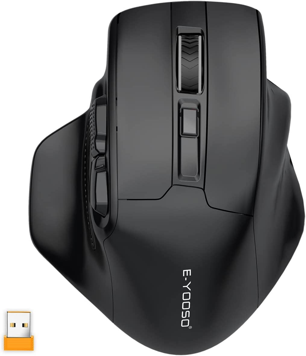 E-YOOSO Large Wireless Mouse, X-31 Large Mouse for Big Hands, 5-Level 4800 DPI, 