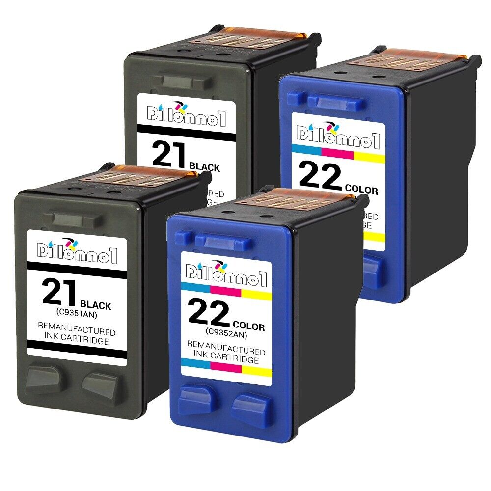 4PK for HP 21 HP 22 Ink Cartridges Combo pack C9351AN C9352AN 