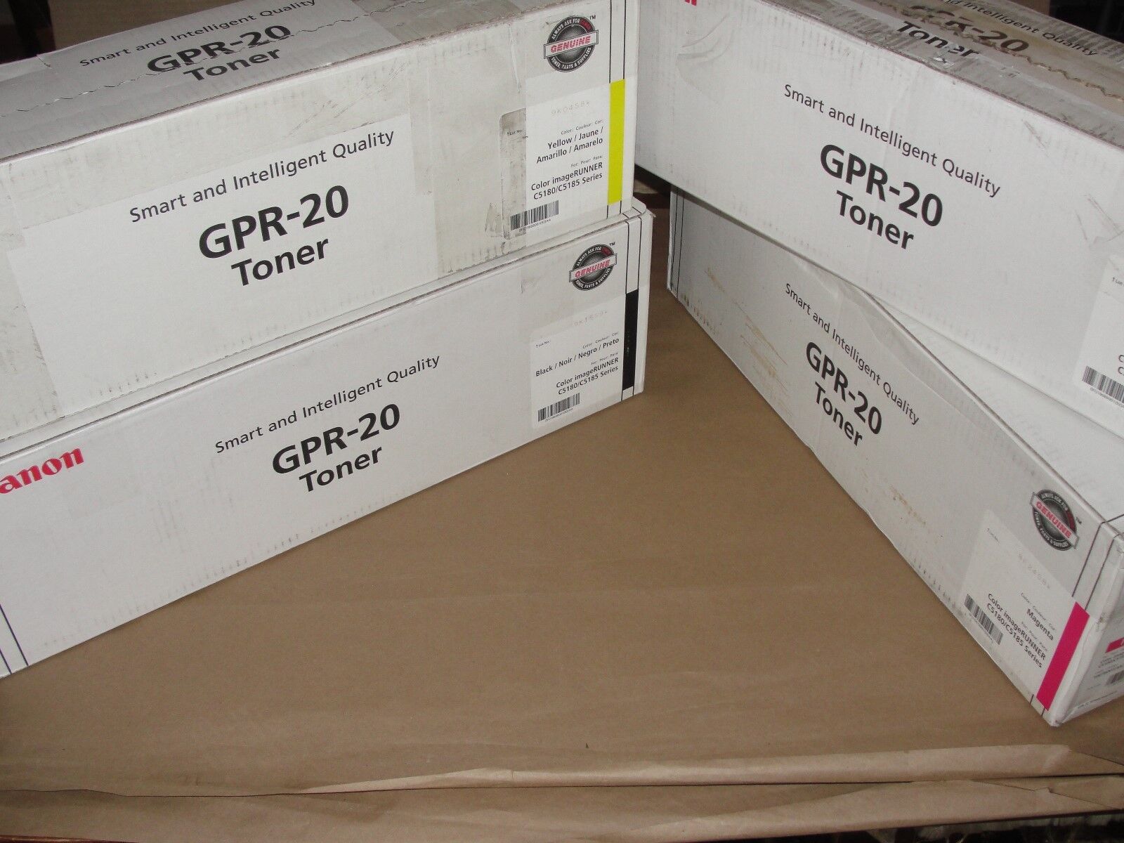 Lot  4 Toners  CMYK CANON GPR-20 OEM Genuine for C5180 C5185 Series