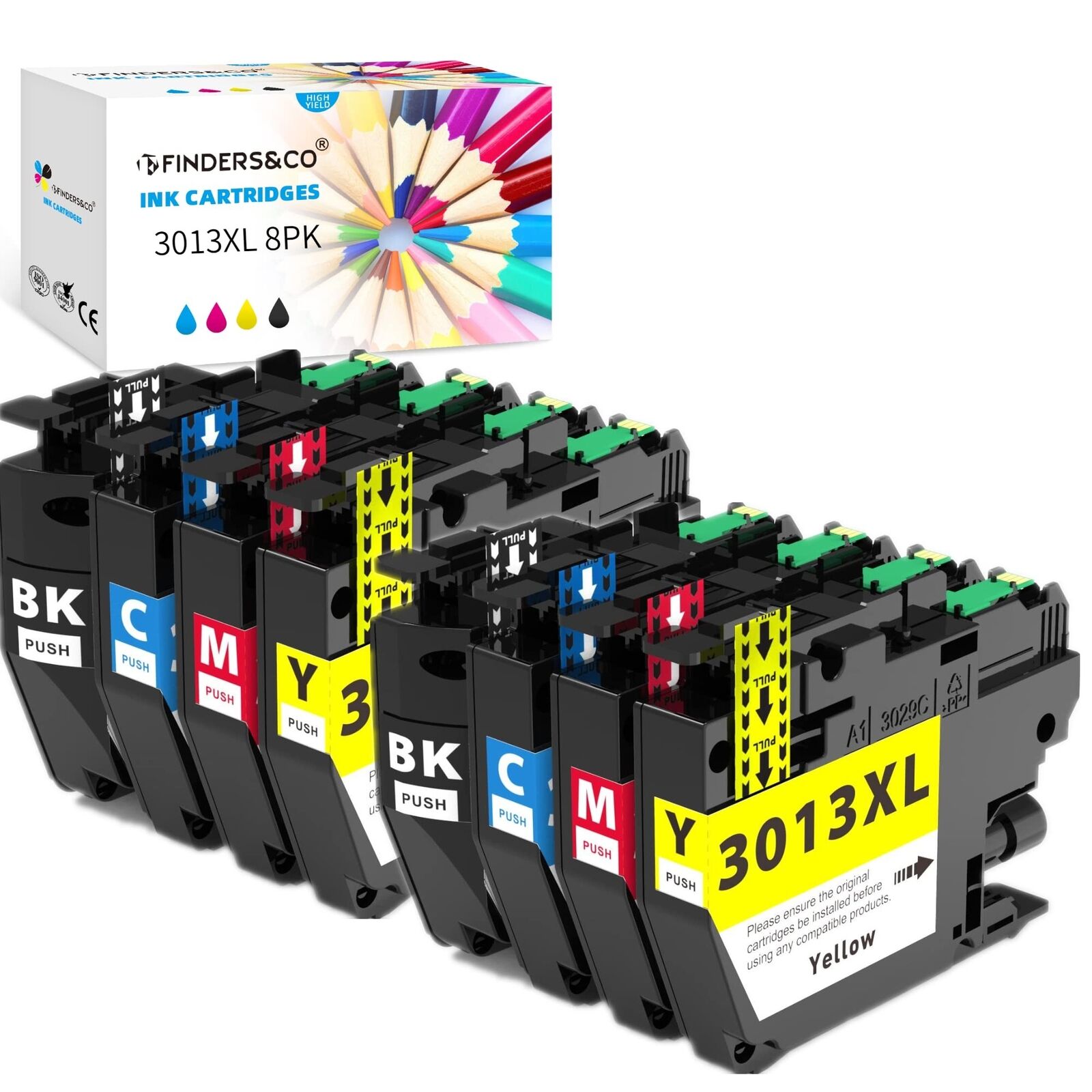 F FINDERS&CO Compatible Ink Cartridge Replacement for Brother LC3013 LC3011 X...