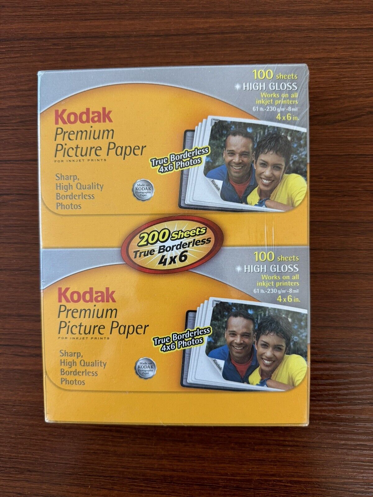 Kodak Premium Photo Paper 4x6 200 Sheets High Gloss True Borderless New