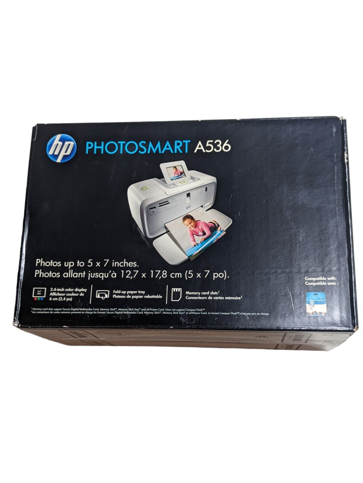 New/Sealed HP Photosmart A536 Digital Photo Inkjet Color Printer w/ 2.4