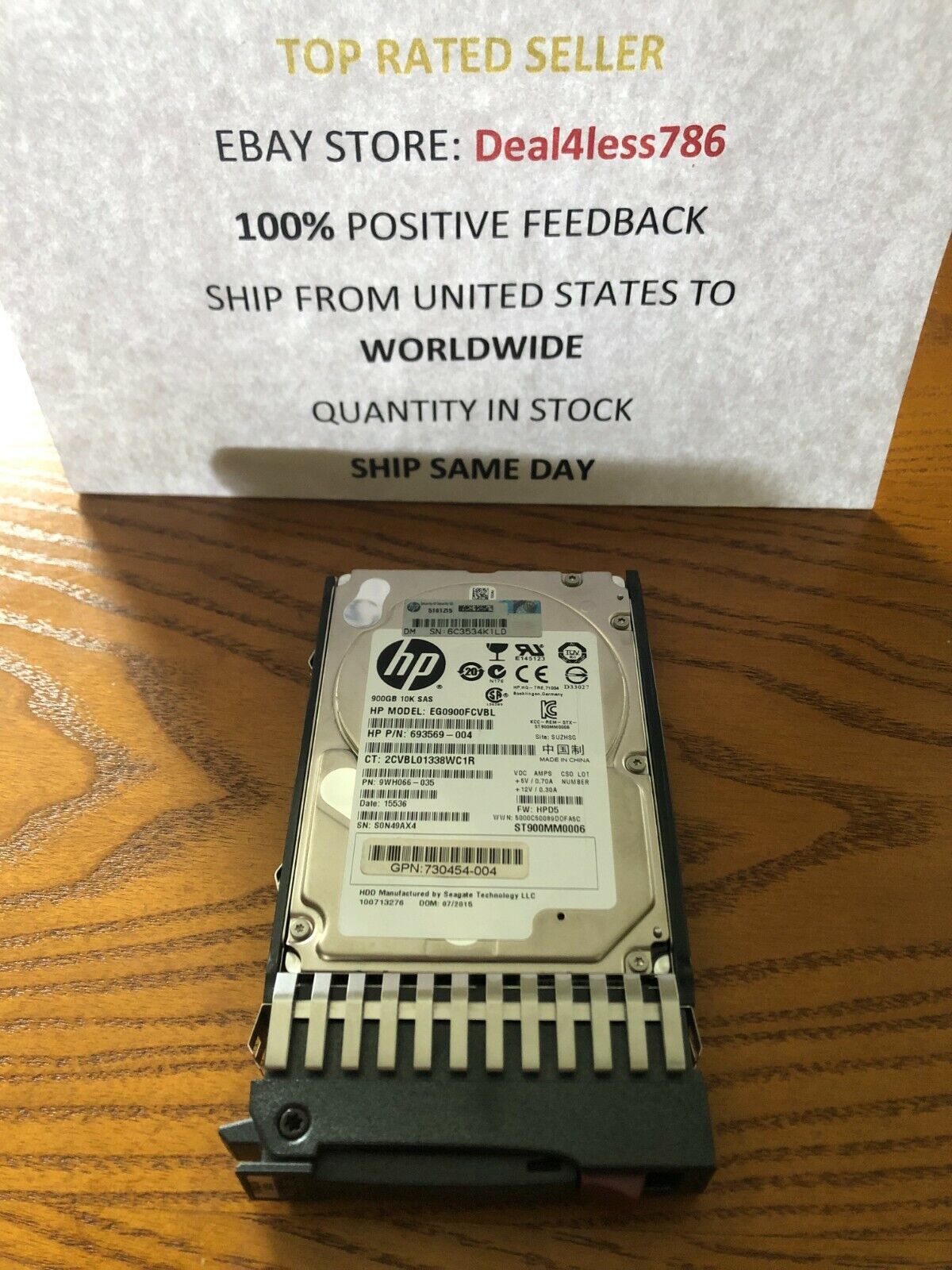 HP 730703-001 C8S59A  Ent MSA 900GB 6G 10K RPM SAS 2.5\