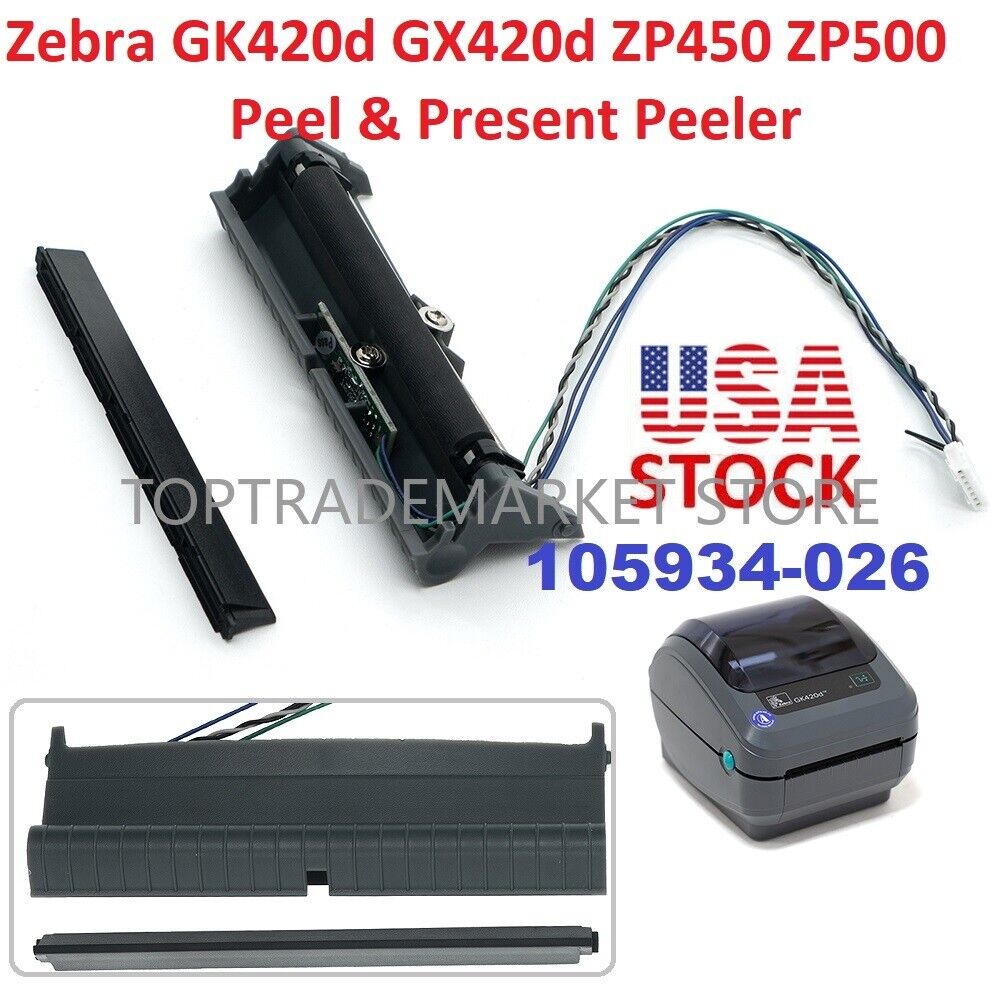 US PN:105934-026 Zebra GK420d GX420d ZP450 ZP500 Printer Peel & Present Peeler
