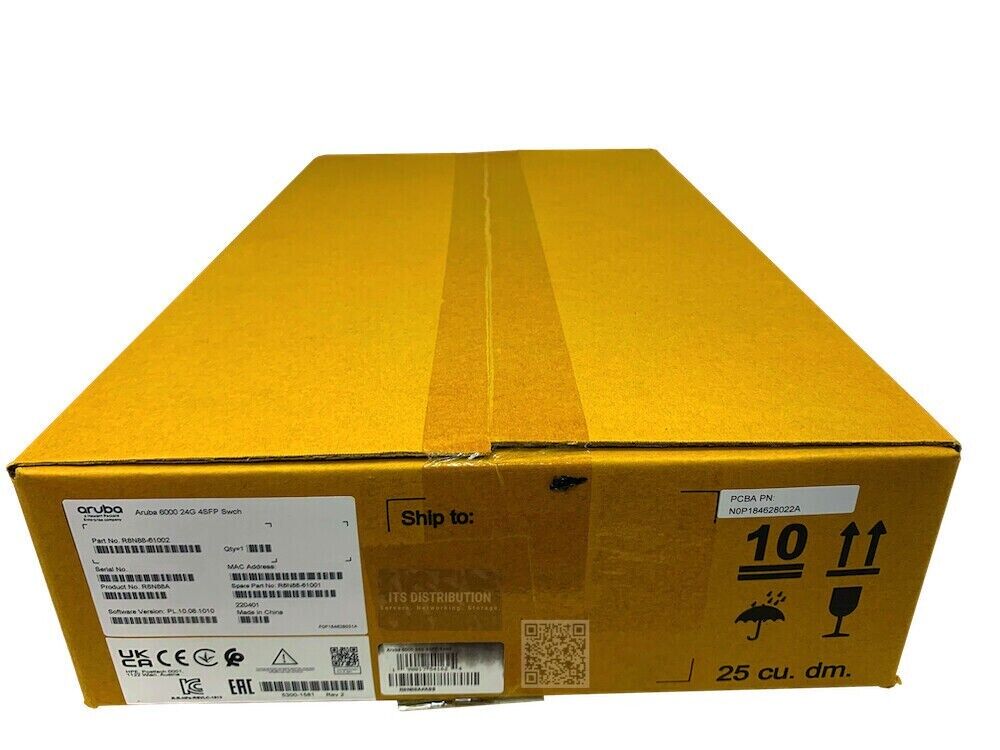 HP Aruba R8N88A 6000 24G 4SFP Switch R8N88 New Sealed-Ships TODAY