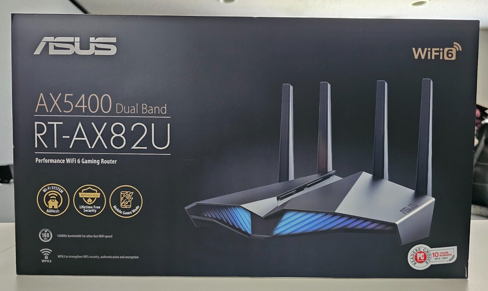 Lightly Used ASUS RT-AX82U AX5400 Dual-Band WiFi 6 Gaming Router - Complete Box