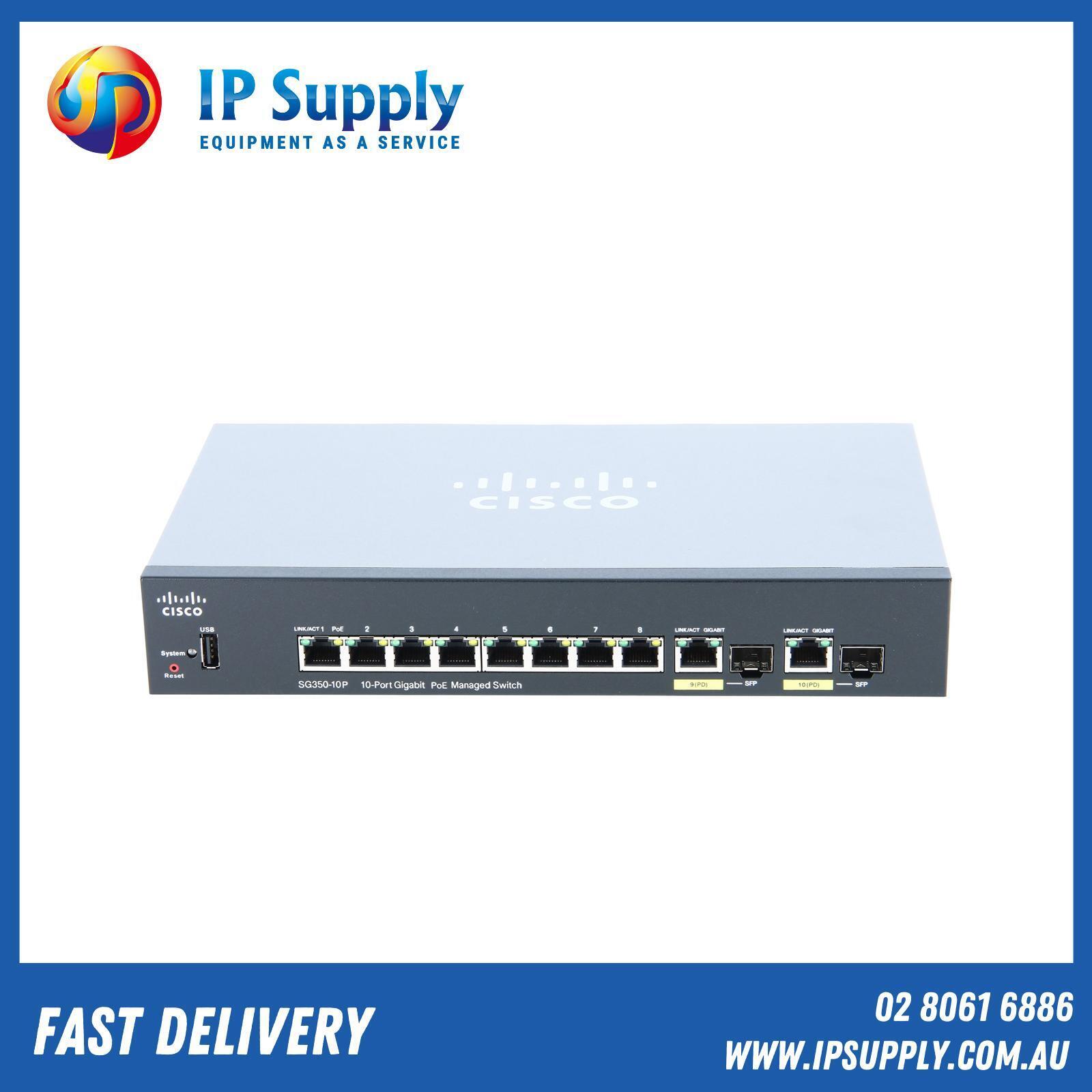 Cisco SG350-10P-K9 10 Port PoE Managed Switch  6MthWty TaxInv