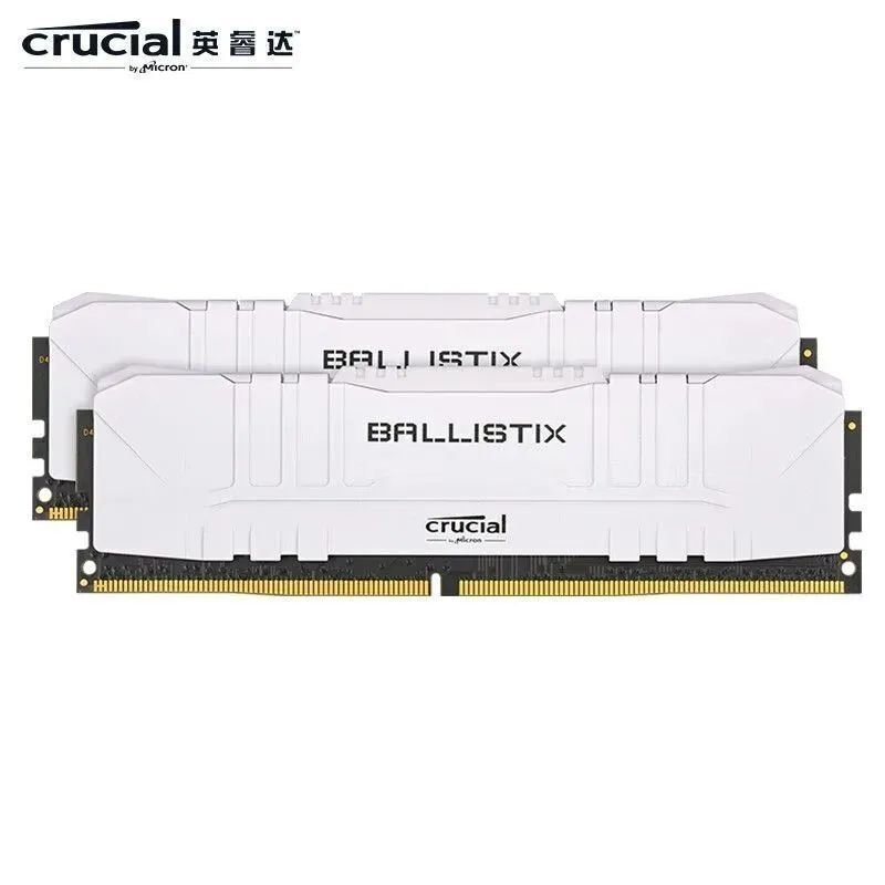 Crucial Ballistix 3200MHz DDR4 RAM Memory 64GB 16GBx4 BL4K64G32C16U4W White