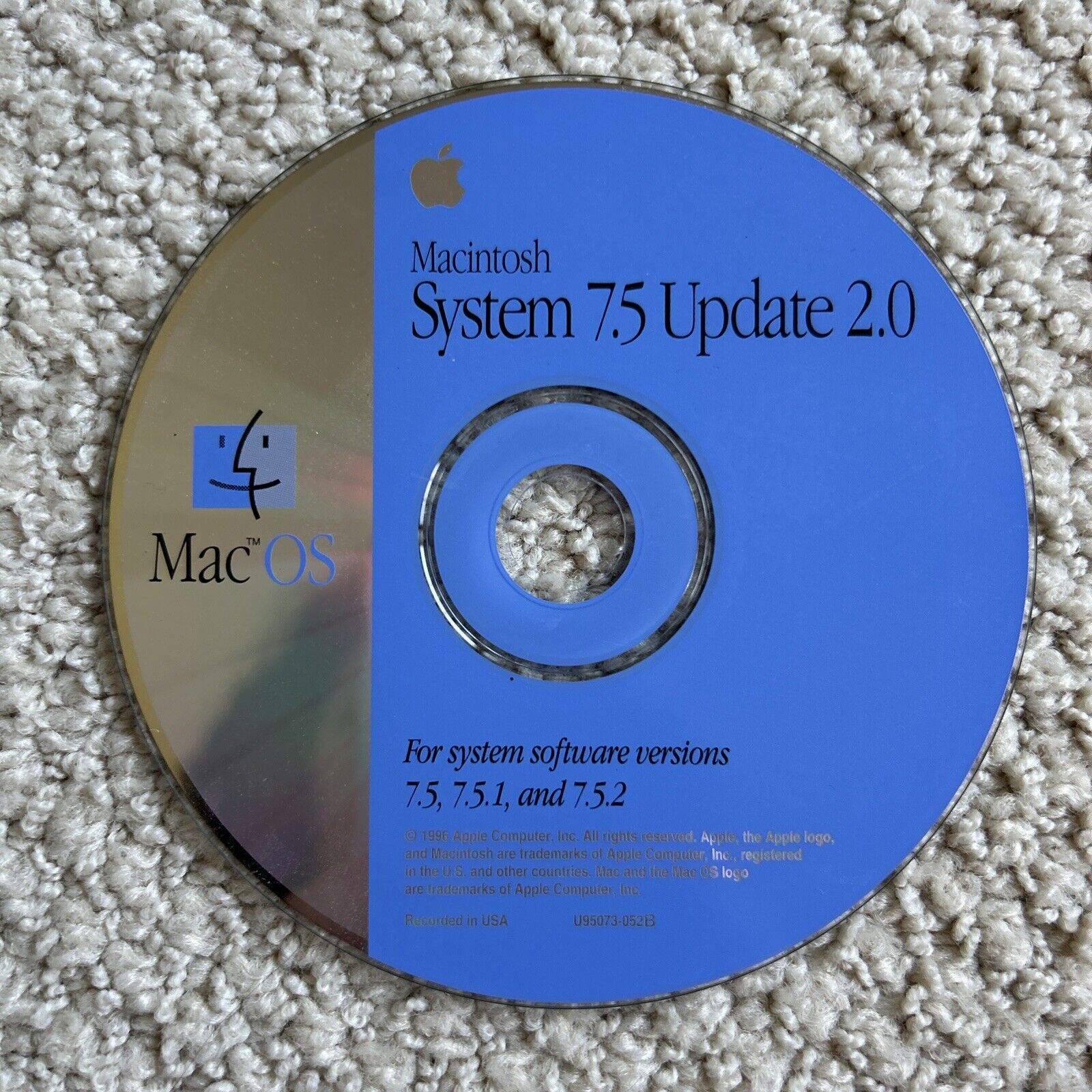 Apple Macintosh System 7.5 Update 2.0 for Mac OS CD Rom