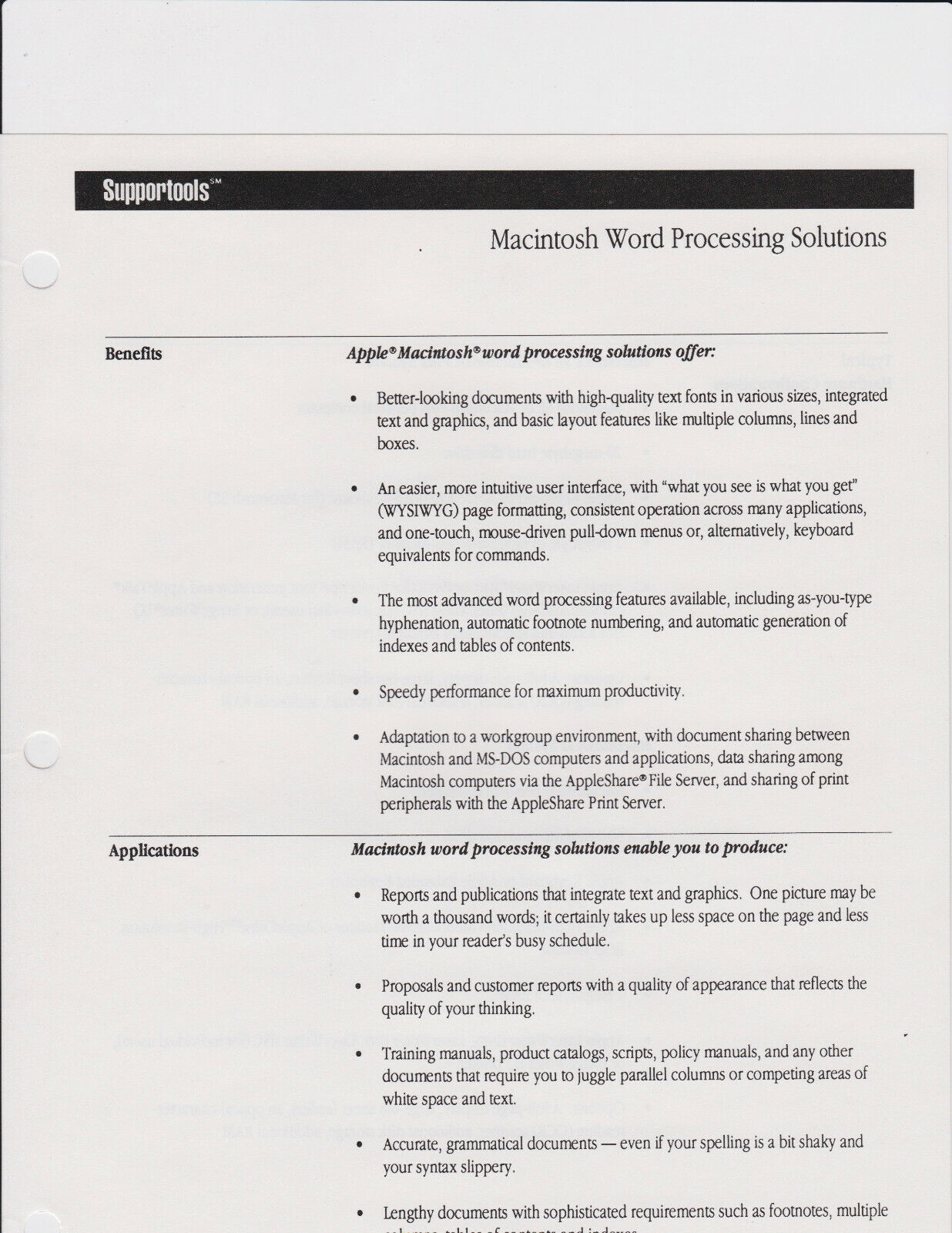 Macintosh Word Processing Solutions (4pages) Final Price