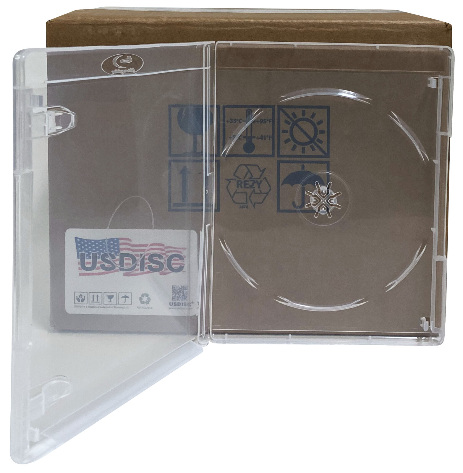 USDISC Blu-ray Cases Standard 14mm, Single 1 Disc (Clear) Lot