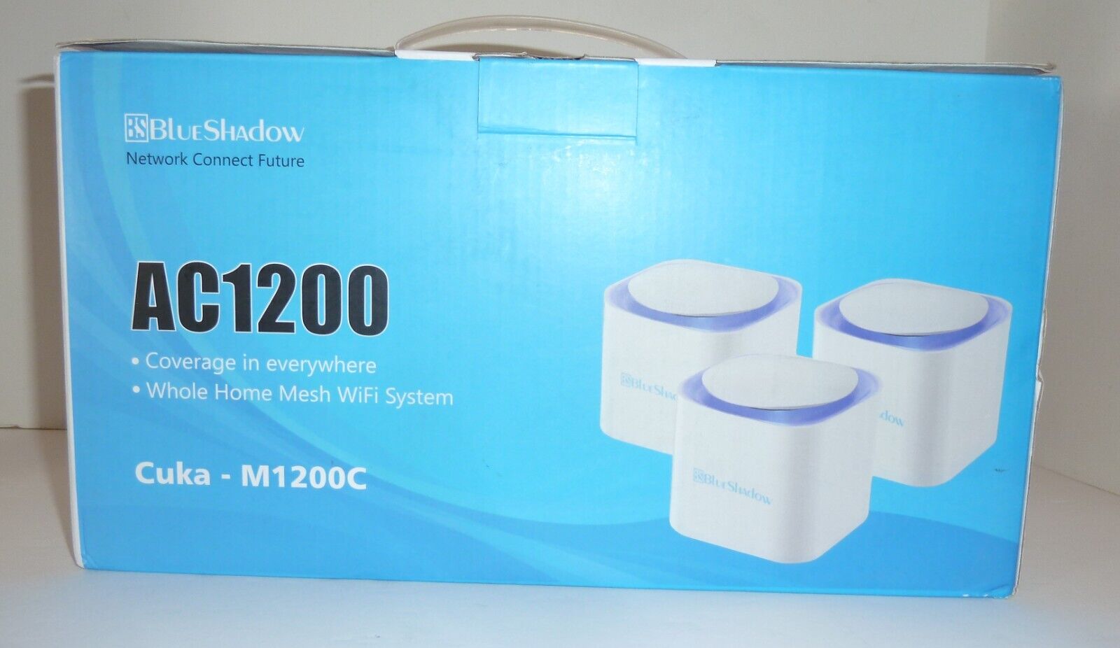 New Blue Shadow Cuka M1200C White AC1200 Wireless Whole Home Mesh Wi-Fi System