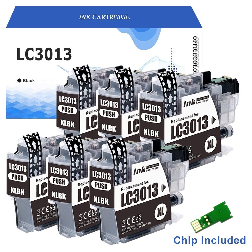 6BK Ink Cartridge for Brother LC3013 XL LC-3013 MFC-J895DW J690DW J491DW J497DW