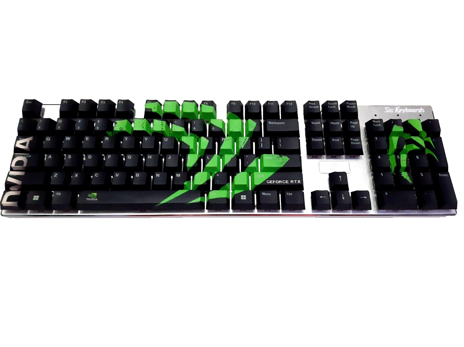 Custom Mechanical Keyboard 100% full size  NVIDIA  Themed . Brown Switches