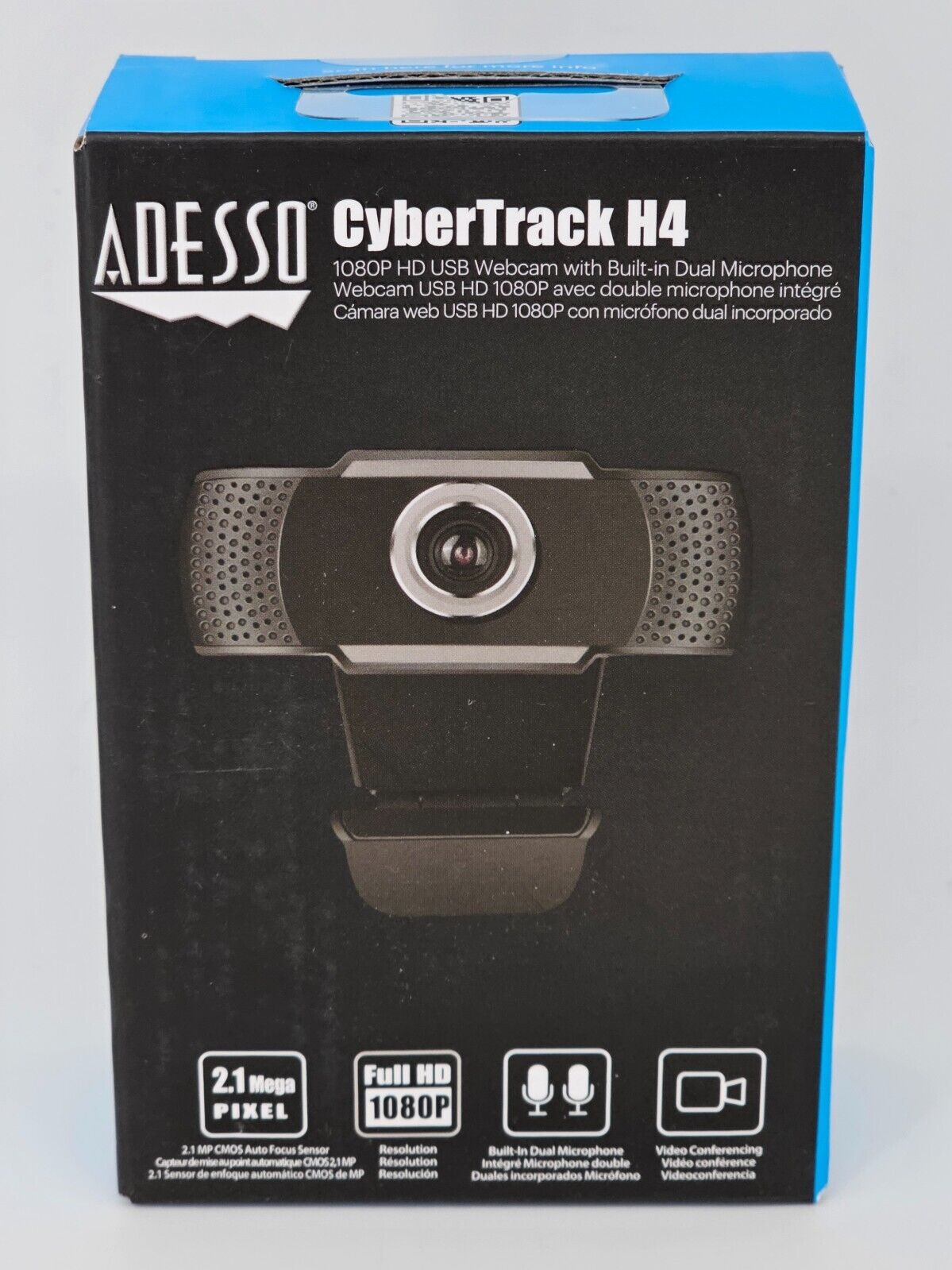 NEW Adesso Cybertrack H4 1080P HD 2.1MP USB Webcam With Built-in Mic - PC / Mac