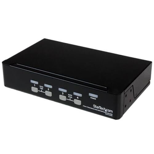 StarTech.com 4-Port USB KVM Swith with OSD TAA Compliant 1U Rack (SV431DUSBU)