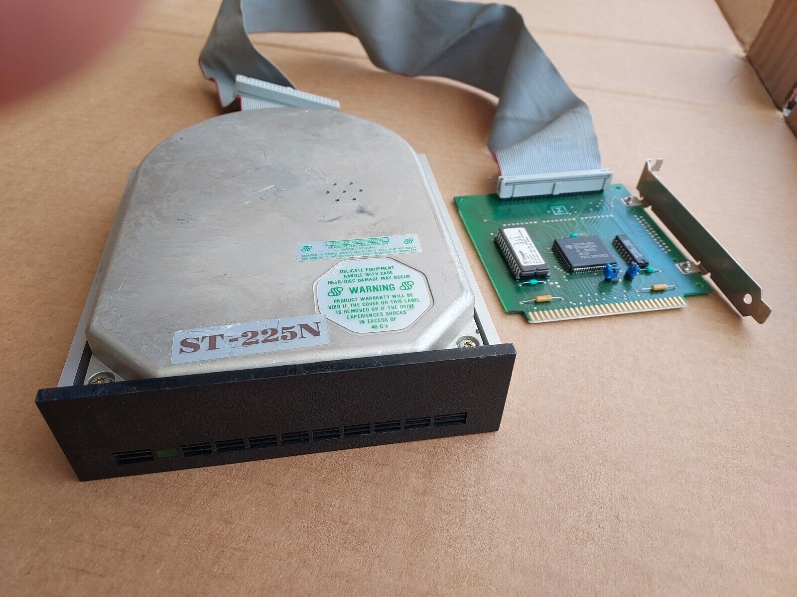 Rare ST-225N SCSI Hard Drive and controller, 8-bit