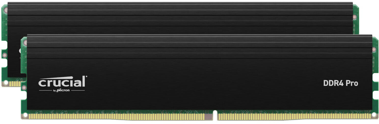 Crucial - Pro 32GB Kit (2x16GB) 3200 MHz DDR4-3200 UDIMM Desktop Memory - Black