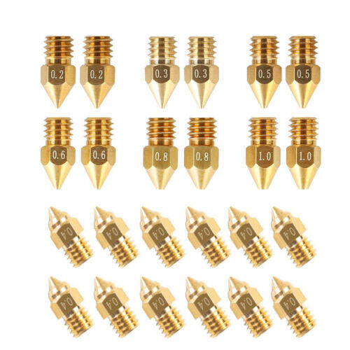 24X Creality MK8 Nozzles Kit High Quality Brass Nozzles for Ender-3/Ender-5/CR10