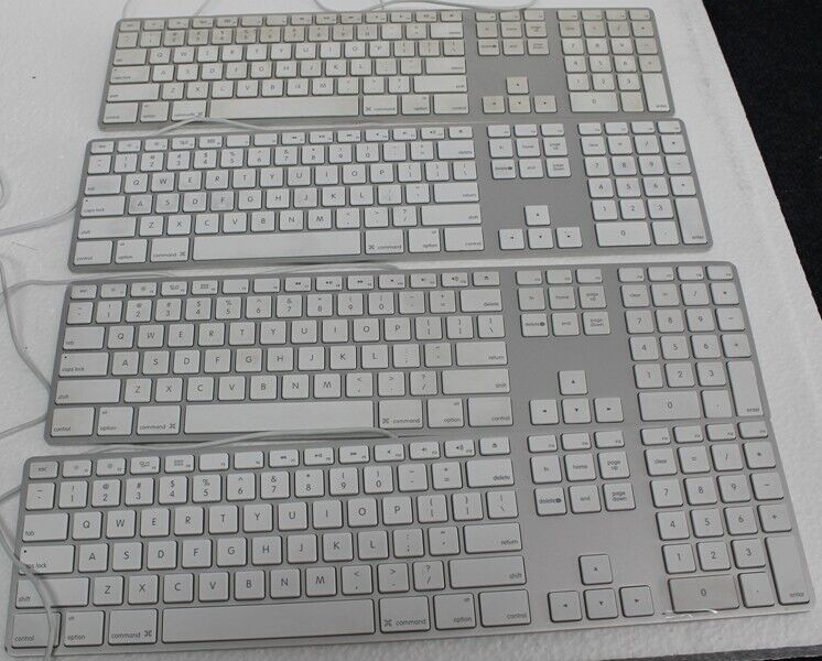 Lot of 4 Apple A1243 Wired Keyboard for Mac - Not Working / For Parts or Repair