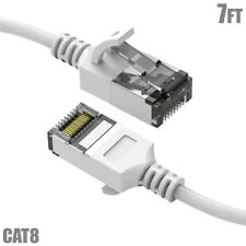 7FT Cat8 RJ45 Network LAN Ethernet U/FTP Shielded Patch Cable Slim 30AWG White picture