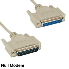 KNTK 6ft Null Modem DB25 to DB25 Serial Cable Male to Female RS-232 Cross Wire picture