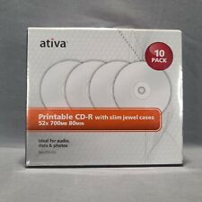 Ativa Printable CD-R With Slim Jewel Cases 10 Pack NEW SEALED picture