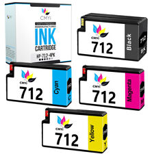 4 Pack Ink Cartridges for HP 712 fits DesignJet Studio T210 T230 T250 T630 T650 picture