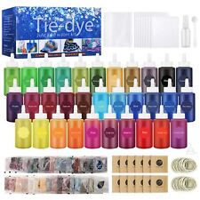 32 Color Tie Dye Kit, Fabric Dye Art Kit with Rubber Bands, Gloves, Plastic Film picture