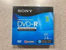 3 Pack Sony Handycam DVD-R Blank Mini Discs 60 min 2.8 GB Double Side New Sealed picture