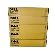 5 Toners Genuine Dell 5100cn Toner Cartridges Black 2 Cyan Yellow Magenta *Read picture