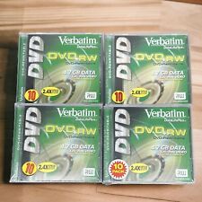 Verbatim DVD + RW Rewritable 4.7 Gb Video Discs W/ Jewel Cases Lot Of 40 Sealed picture