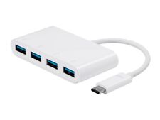 Monoprice USB-C to 4 Port USB-A 3.0 Adapter White With 5Gbps Data Transfer Speed picture