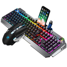 Wireless LED Backlit Gaming Keyboard and Mouse Combo Rechargeable For PC picture