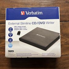 Verbatim External Slimline Portable CD/DVD Writer for PC and MAC #98938 🔥NEW🔥 picture