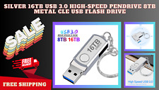 Super Usb Silver 16TB USB 3.0 16tb High Speed Pendrive Metal Cle USB Flash Drive picture