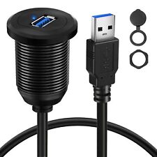 Alloy Single Port USB 3.0 Dashboard Port Car Mount Flush Cable, Male to Femal... picture