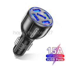 5 Port Multi USB Car Charger QC 3.0 Fast Adapter for Android iPhone Samsung USA picture