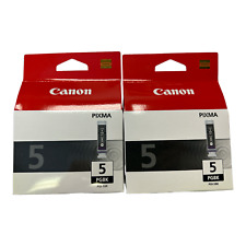 Twin Pack OEM Canon PGI-5BK Black Ink Cartridges (0628B009) Retail Box EXP 2022 picture