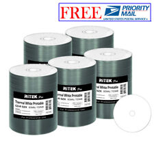 500 Pack Ritek Pro CD-R 52X 700MB White Thermal Hub Printable Blank Media Disc picture