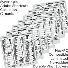 Adobe Collection 7-in-1 Reference Guide Shortcut No-residue Vinyl Sticker Mac/PC picture