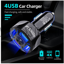 4 Port USB Car Charger Adapter LED Display QC 3.0 Fast Charging for IOS Android picture