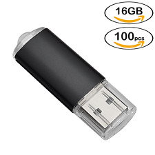 Wholesale Black 100pcs USB 2.0 16GB Metal Rectangle USB Flash Drive Memory Stick picture